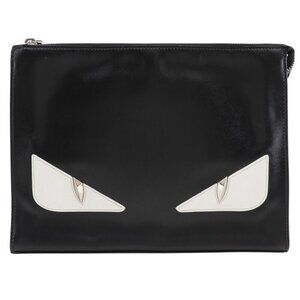 FENDI Bugs monster Clutch bag 7VA433 black Calfskin unisex